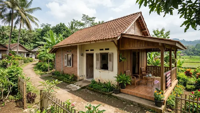 Rumah Kecil di Desa dengan 2 Kamar (AI Generated)