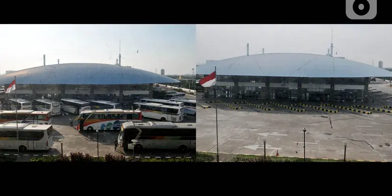 FOTO: Kontras Terminal Pulo Gebang Sebelum dan Saat Dilanda COVID-19