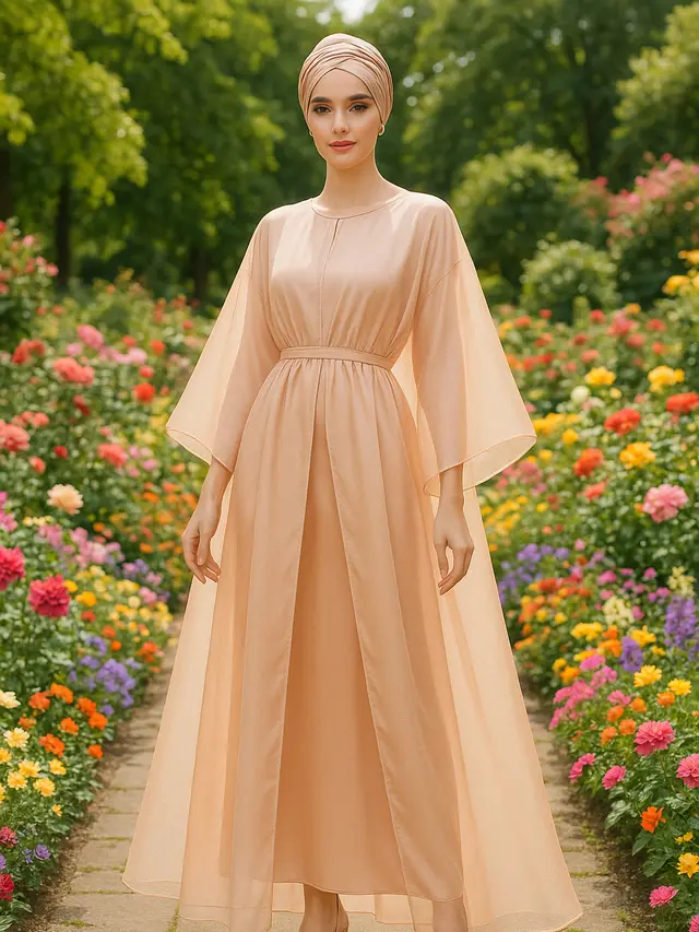 Gamis Kaftan Simple Tapi Terlihat Mewah