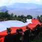 Pengibaran bendera Merah Putih raksasa di Kabupaten Probolinggo (Istimewa)