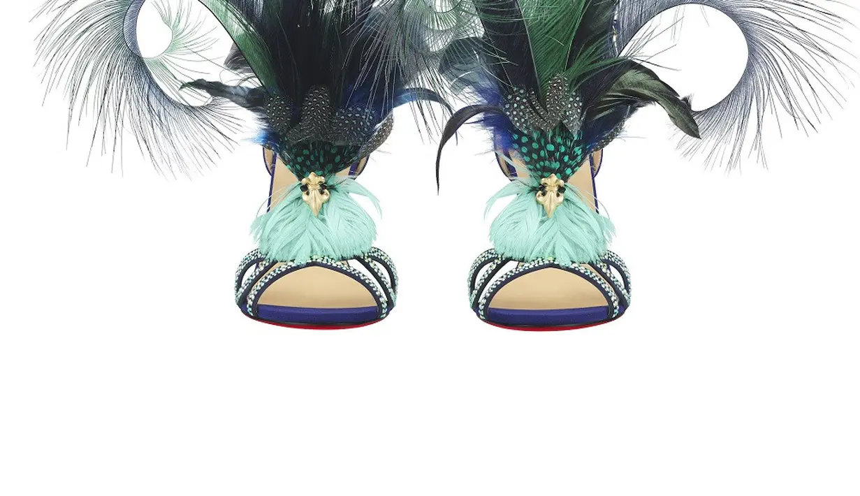 Kapsul eksklusif Oiseaux du Paradis yang diluncurkan di toko ini terinspirasi oleh tahun-tahun awal Christian Louboutin di Folies Bergères yang legendaris di Paris dan memberikan penghormatan kepada daya tarik eksotis para penarinya. (dok/ Christian Louboutin).