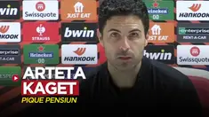 Berita video momen Pelatih Arsenal, Mikel Arteta, kaget mengetahui Gerard Pique pensiun, Jumat (4/11/2022) dinihari WIB.