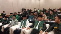 Menteri Pariwisata dan Ekonomi Kreatif (Menparekraf) Sandiaga Uno&nbsp;di acara Rapimnas Gerakan Pemuda Ka'bah (GPK) atau organisasi sayap PPP di Hotel Pecenongan, Jakarta, Rabu (31/5/2023). (Muhammad Genantan Saputra/Merdeka.com)