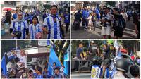 Ribuan Bobotoh mulai memadati jalanan kota Bandung untuk merayakan keberhasilan Persib Bandung merengkuh trofi juara BRI Super League musim ini. (Bola.com/Muhammad Faqih/Hery Kurniawan)