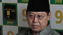 Ketum PPP versi Muktamar Jakarta, Djan Faridz ketika konferensi pers terkait keputusan PTUN di DPP PPP, Minggu (9/11/2014). (Liputan6.com/Miftahul Hayat)