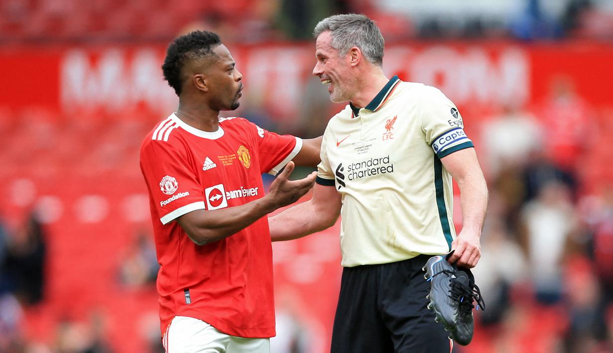 Pertandingan tersebut berhasil mengumpulkan lebih dari £1,3 juta untuk Yayasan Manchester United, dengan 48.777 pendukung yang hadir. (AFP/Lindsey Parnaby)