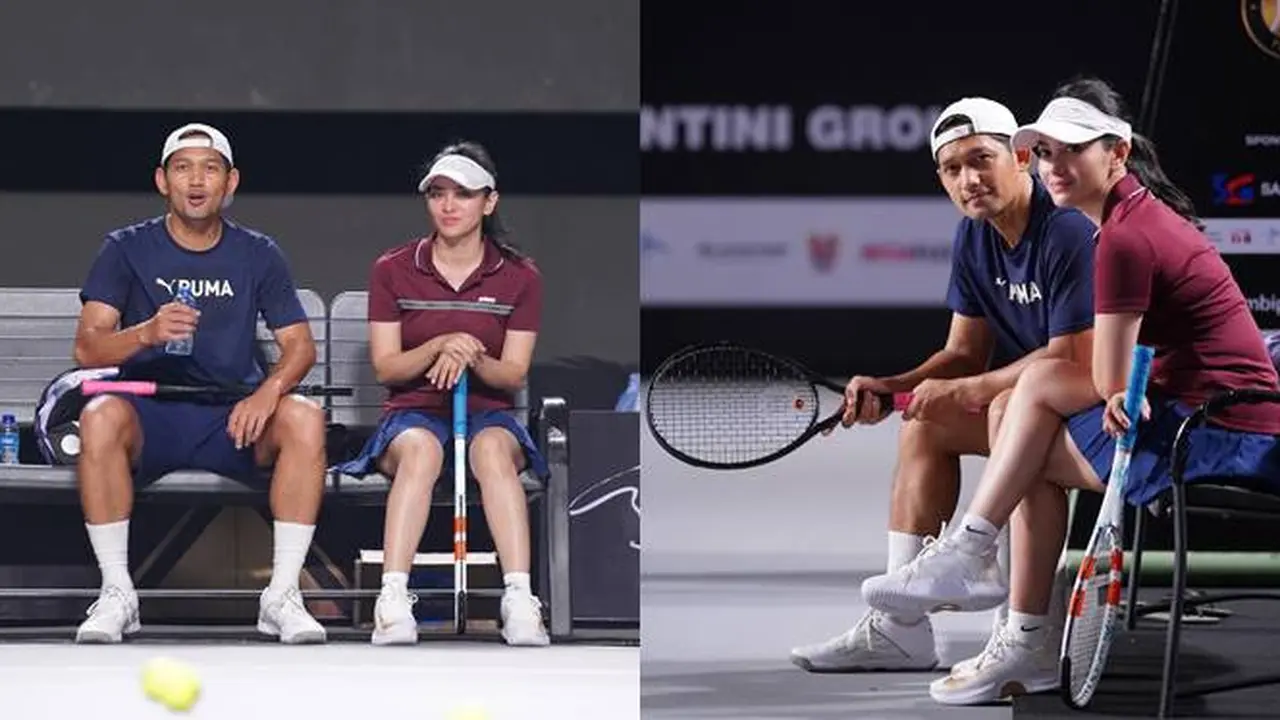 7 Potret Ibnu Jamil dan Ririn Ekawati Jajal Tennis Indoor GKB, Sudah Siap Tanding