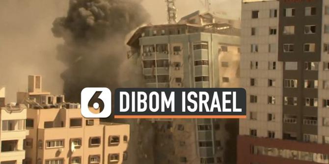 VIDEO: Mengerikan, Detik-Detik Gedung Kantor Media di Gaza Runtuh Dibom Israel