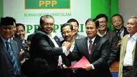 PPP sepakat untuk mendukung paket koalisi Indonesia Hebat dalam hal pemilihan MPR RI, Jakarta, (7/10/14). (Liputan6.com/Andrian M Tunay)