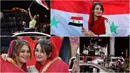 Berikut ini foto-foto saat sejumlah wanita cantik turut berpesta merayakan keberhasilan Suriah yang lolos ke playoff Piala Dunia usai menahan imbang Iran 1-1 pada laga kualifikasi Grup A. (Kolase foto-foto dari AFP)