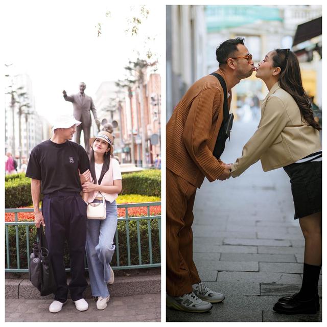 Potret Gaya Liburan Sandra-Harvey dan Raffi-Nagita