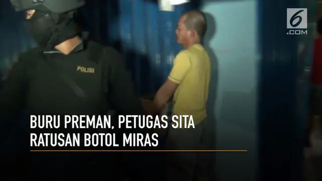 Tim pemburu preman Polres Jakarta Barat grebek gudang miras oplosan di pedongkelan.