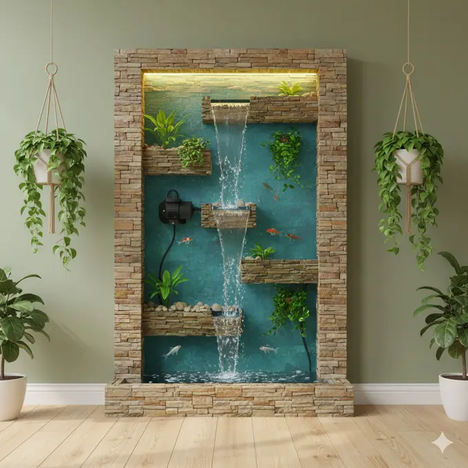 Model Kolam Ikan Vertikal Tembok