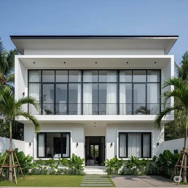 Desain Modern dengan Balkon