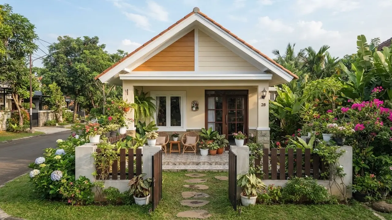 Model Rumah Kecil dengan Atap Pelana Minimalis yang Estetik
