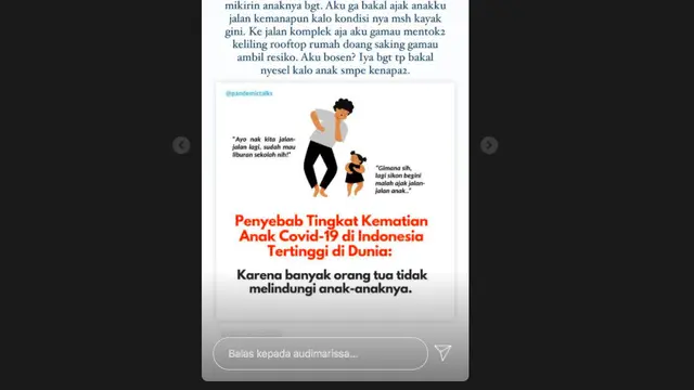 Audi Marissa Geram Lihat Banyak Orangtua Masih Bawa Anak-Anak ke Tempat Ramai di Tengah Pandemi