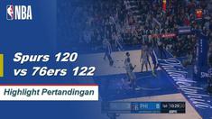 Joel Embiid mendominasi dengan 33 poin dan 19 rebound saat Philadelphia mengalahkan San Antonio, 122 - 120.