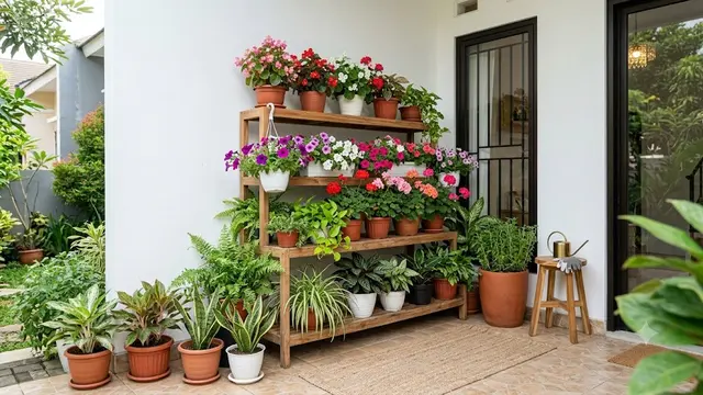 Inspirasi Taman Bunga Mini di Teras Rumah Sederhana