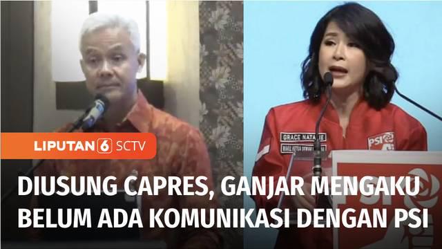 Gubernur Jawa Tengah Ganjar Pranowo belum mau berkomentar banyak, soal deklarasi Partai Solidaritas Indonesia, sebagai bakal calon presiden 2024. Ganjar juga mengaku tidak pernah berkomunikasi dengan PSI, soal pemilihan presiden.