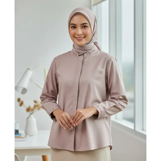 Model Blus Muslimah 2026 yang Anggun dan Nyaman untuk Kerja (Image by Gemini AI)