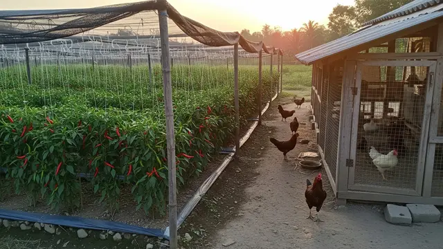 Kandang Ayam Dekat Kebun Cabai