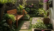 6 Model Bangku Kayu yang Menyatu dengan Taman, Duduk Santai di Area Hijau