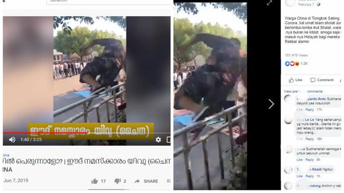 Cek Fakta: Video Saking Takutnya Virus Corona, Orang-Orang China Ikut Salat, Faktanya? (Screenshot)