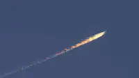 Detik-detik Jet Rusia Dibom Turki dan Jatuh di Suriah