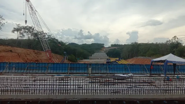 Progres proyek Jalan Tol Trans Sumatera (JTTS) ruas Tol Pekanbaru-Palembang seksi Bangkinang-Pangkalan