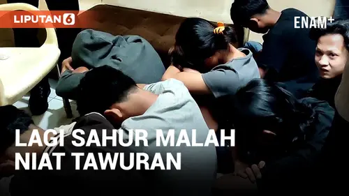 VIDEO: Hendak Tawuran Konten, Belasan Remaja Diamankan Tim Patroli Sahur