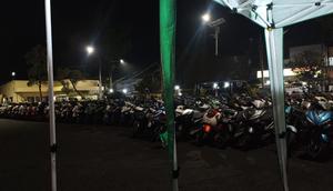 Kepolisian Resor (Polres) Cianjur, Jawa Barat melakukan penertiban atau razia terhadap sepeda motor berknalpot bising di berbagai jalur protokol. (Foto: Liputan6.com/Fira Syahrin).