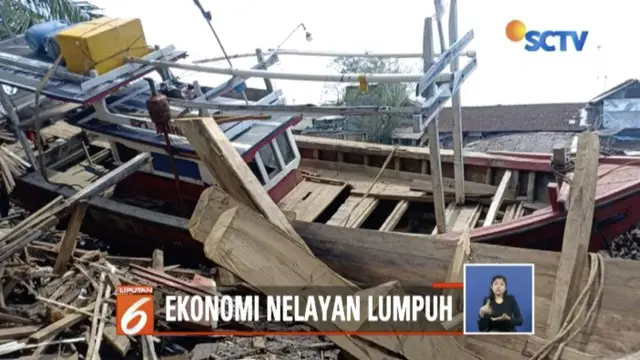 Kehilangan mata pencaharian karena tsunami Selat Sunda, ribuan nelayan di Labuan, Banten, minta bantuan Menteri Perikanan Susi Pudjiastuti.