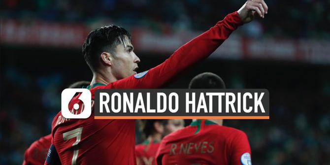 VIDEO: Ronaldo Hattrick, Portugal Bantai Lithuania 6-0