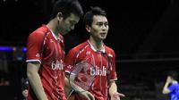 Pasangan ganda puta Hendra Setiawan dan Mohammad Ahsan