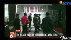 Setelah pertemuan tertutup selama satu jam, para kuasa hukum BPN dan juru bicara LPSK menemui awak media untuk memberikan keterangan persnya.