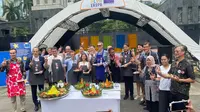 Duta-duta besar negara eropa di Indonesia ikut merayakan Europ Day dengan menghias tumpeng (Liputan6.com/ Linda Sapira)