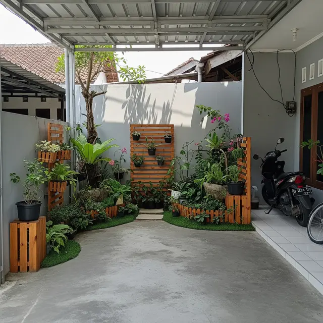 9 Ide Model Kebun Mini di Area Carport yang Masih Ada Cahaya, Asri dan Tetap Terang