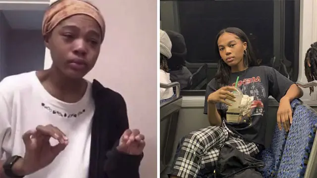 Quenlin Blackwell menunjukan foto dirinya saat dan setelah mengalami gangguan mental/dok. Twitter @quenblackwell