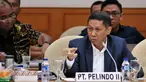 Dirut PT Pelabuhan Indonesia, RJ Lino ‎saat menghadiri rapat Pansus Pelindo II, Jakarta, Kamis (11/3/2015). RJ Lino mengatakan pengelolaan sendiri terminal peti kemas JICT lebih merugikan ketimbang dijalankan pihak asing. (Liputan6.com/Johan Tallo)