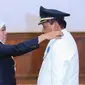 Marhaen saat dilantik Khofifah menjadi bupati Nganjuk. (Istimewa)