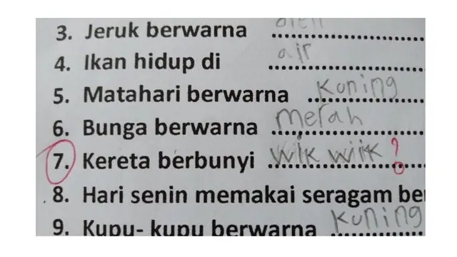 6 Jawaban Murid di Isian Singkat Ini Nyeleneh, Bikin Guru Elus Dada