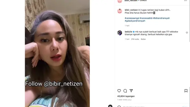 Denise Chariesta Sindir Artis yang Berdandan Mirip Vanessa Angel Saat Temui Gala Sky. (instagram.com/bibir_netizen)