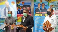 Foto : Kadis Kesehatan NTT, Dominggus Mere didampingi Karo Humas NTT, Marius Jelamu saat memberi keterangan pers.