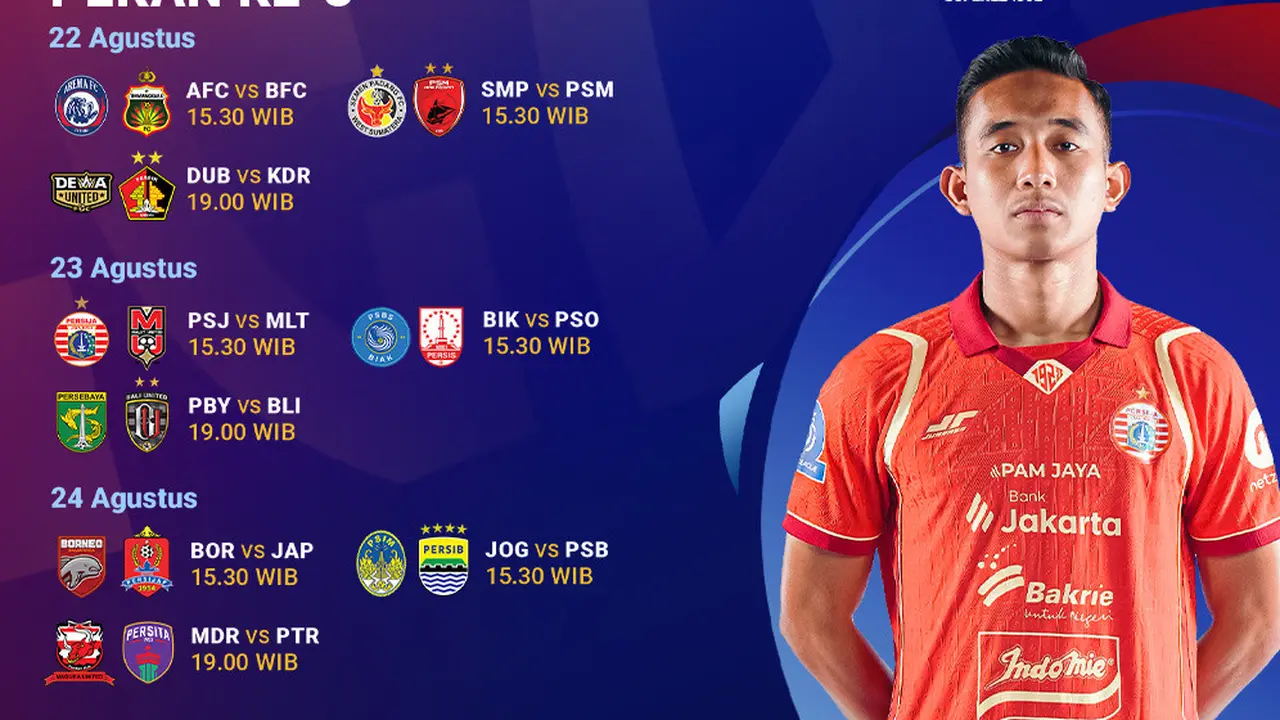 Jadwal pertandingan BRI Super League Pekan Ketiga