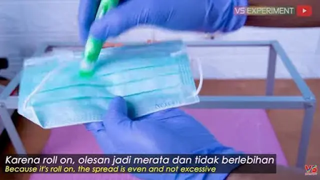 Viral ! Eksperimen Pemakaian Minyak Kayu Putih ke Masker Medis dengan Cara Dituang Bikin Bocor