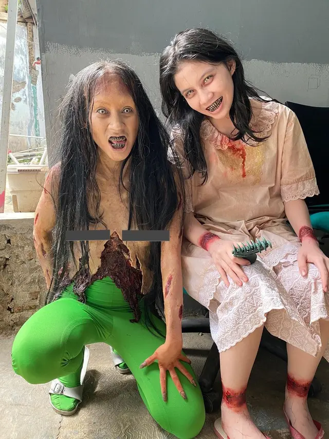 7 Potret Proses Makeup Dayinta Melira dalam Film Sewu Dino Ini Curi Perhatian