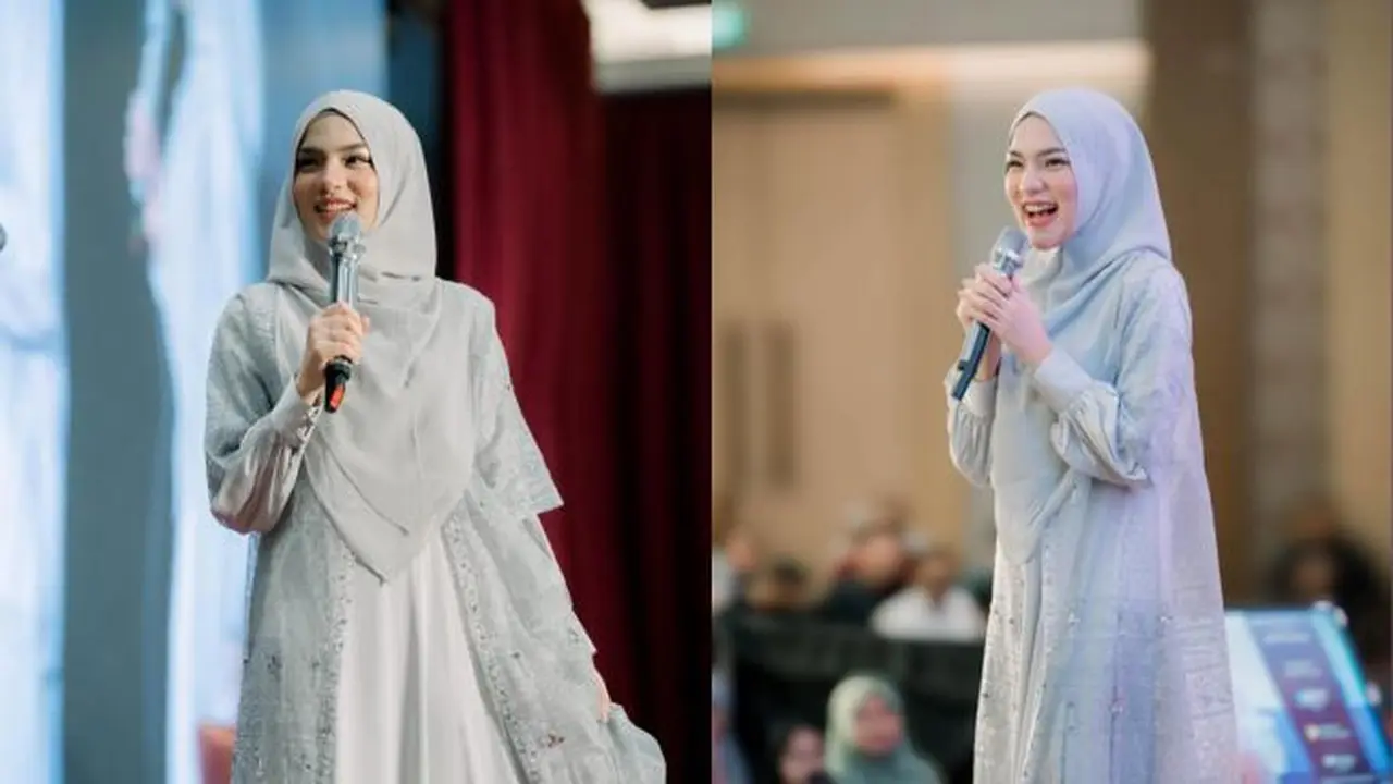 Outfit Davina Karamoy saat Pakai Gamis (Foto: Instagram @davinaakaramoy)