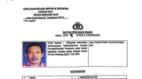 Surat daftar pencarian orang mantan kepala desa di Kabupaten Indragiri Hilir yang melarikan dana desa Rp1,3 miliar. (Liputan6.com/M Syukur)