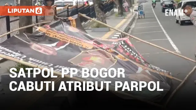 Ratusan Atribut Caleg Parpol di Bogor Ditertibkan Satpol PP