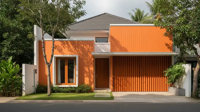 Gambar Rumah Minimalis Cat Orange